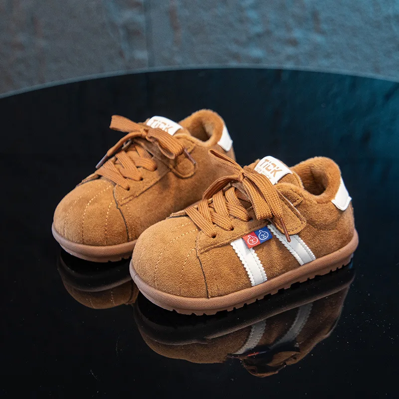 

Kids Fleece-Lined Training Shoes, 2025 Bestseller Casual Sneakers, Soft Sole Sports Platform Shoes for Boys Girls Autumn Winter