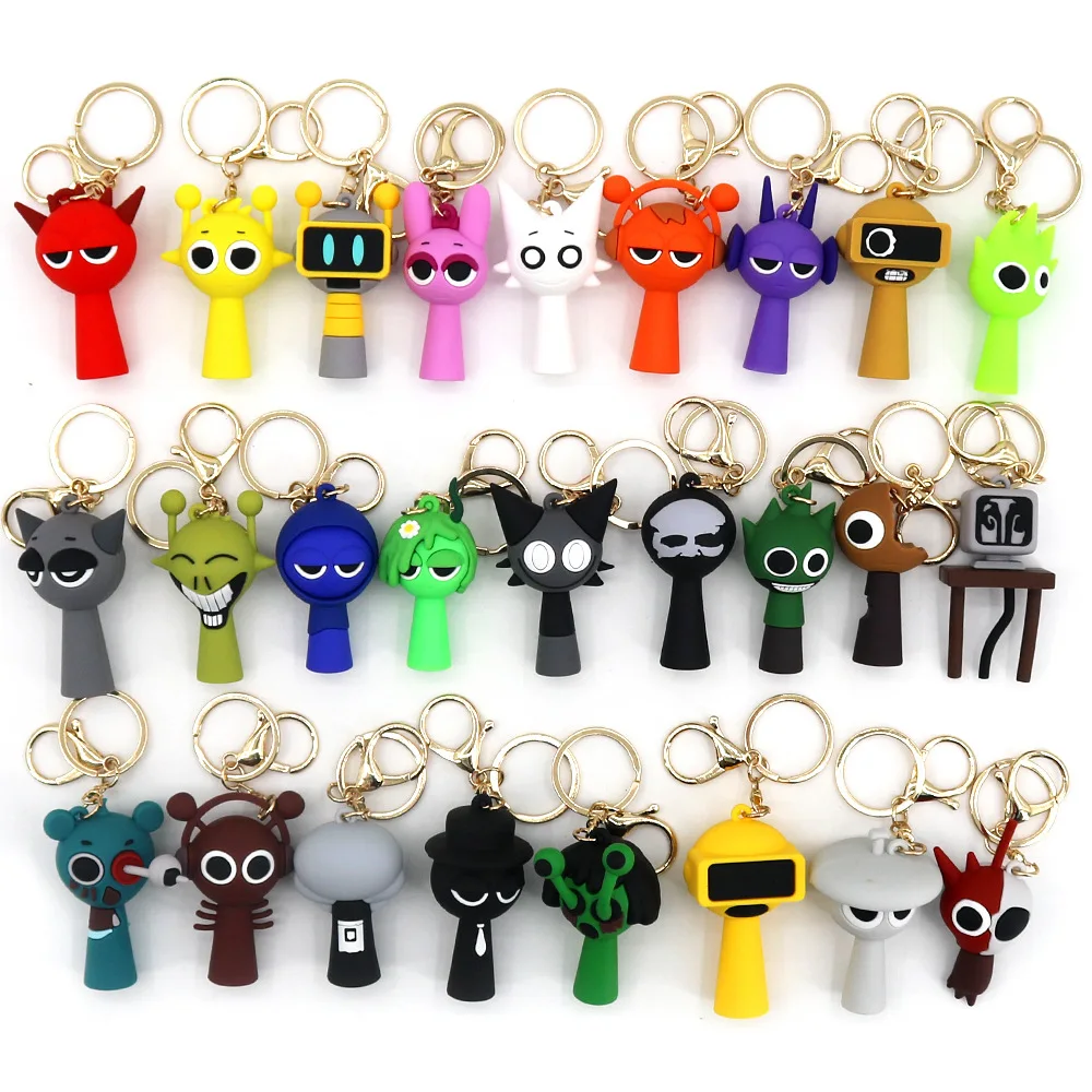 

Cartoon Sprunki Keychain Cute Sprunki Oren Raddy Gray Brud Vineria For Girl Boy Bag Pendant Keyring Jewelry Fans Gifts