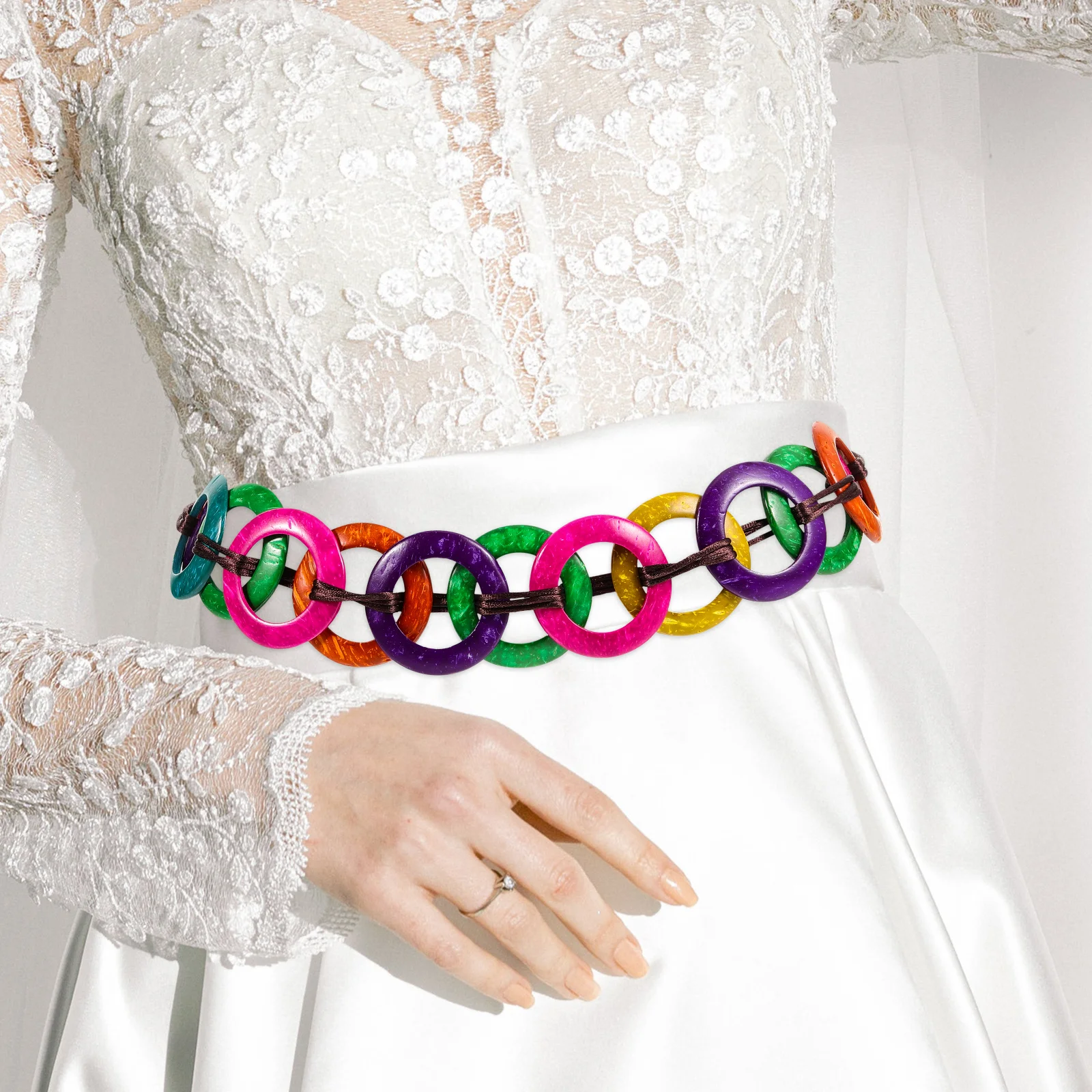 

Rope Colorful Tie Belts for Dresses Adjustable Wrap Around Wrap Around Belt Waist Belt Fashion Wax Rope Replacement