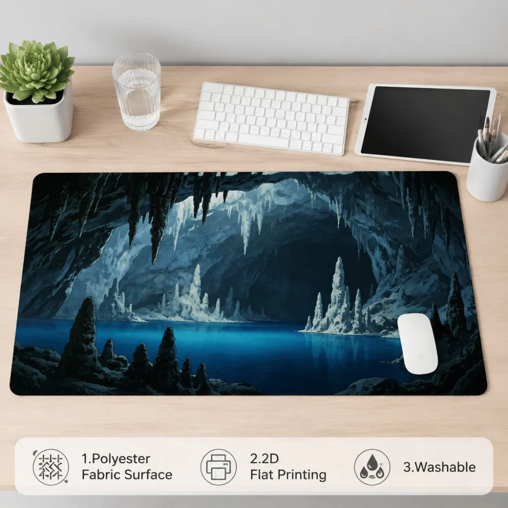 Original Cave Lake print in a simple style is suitable for office workers, students and gamers. Silica mud is not included
