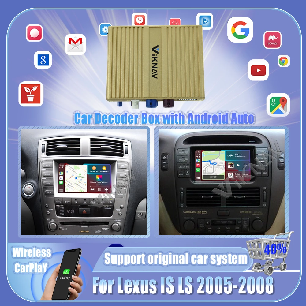 Linux System Decoder Box For Lexus IS IS250 IS300 IS350 LS 2005-2008 Android Auto GPS Navigation Multimedia Player Carplay