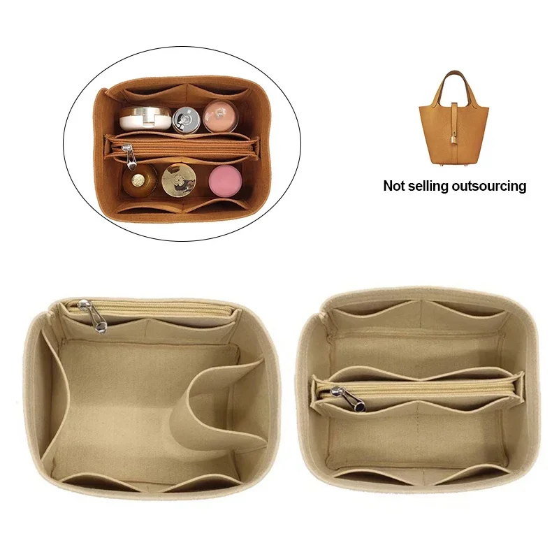 Organizer Insert Bag Innen aufbewahrung Filz Geldbörse Shaper Kosmetik Aufbewahrung seins atz Handtasche mit Reiß verschluss passend für h Picotin