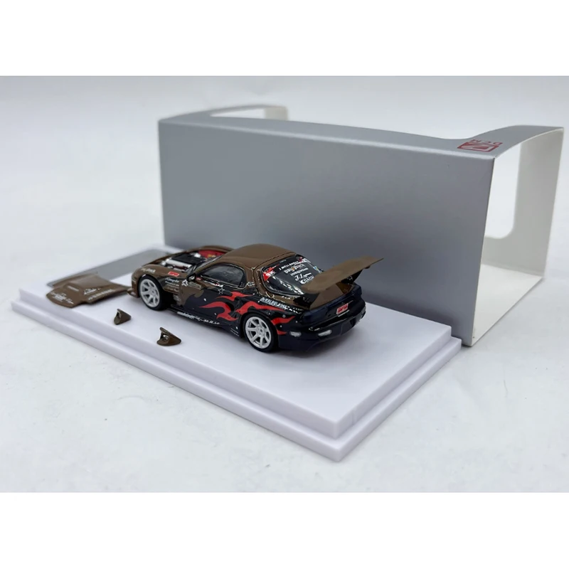 大人と子供のためのdcm改造合金車モデル,1:64スケール,マツダrx7ワイドボディ,おもちゃコレクション,お土産ギフト,スタティックショー