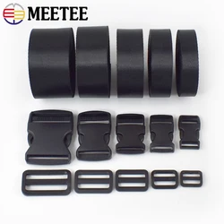 2/5Set 20-50mm Nylon Webbing Plastic Side Release Buckle Tri Glide Slider Clasp for Bag Strap Ribbon Tape DIY Sewing Accessories