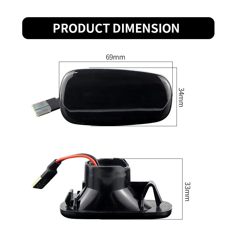 

2PCS Dynamic LED Turn Signal Light Side Marker Lamps For Toyota Prius Kluger Wish Land Cruiser 200 RAV4 Isis Altezza Lexus IS300