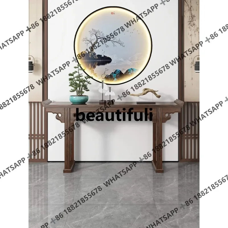 

X Входной шкаф из массива дерева, блеск, черное дерево, новый бытовой китайский входной столик