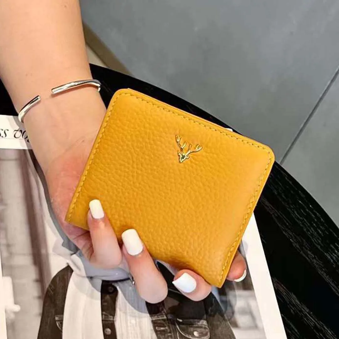 2023 New Women Wallet Genuine Leather Short Purse High Quality Leather Ladies Card Holder Bag Ultrathin Credit Card Wallets