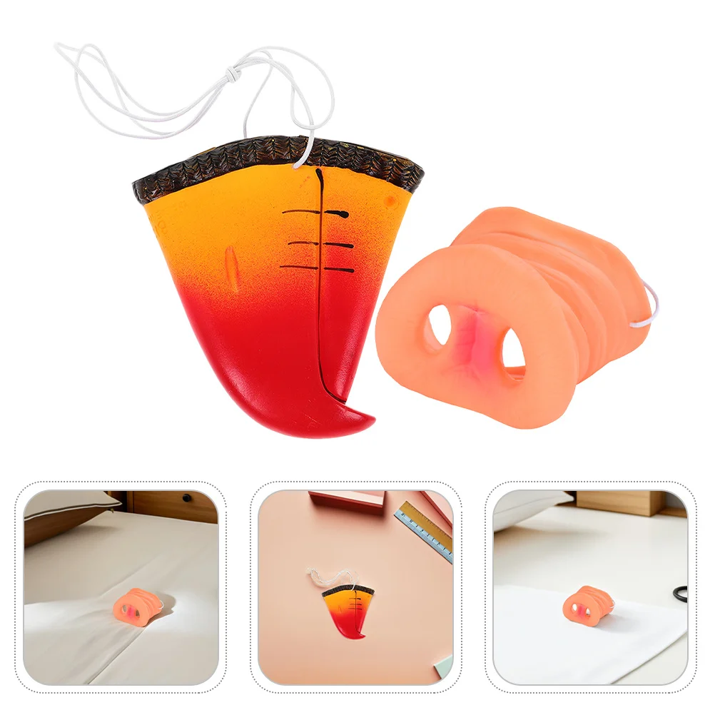 

4Pcs Realistic Animal Nose Props Pig Parrot Beak Costume Mask Halloween Cosplay Party Accessories Portable Reusable