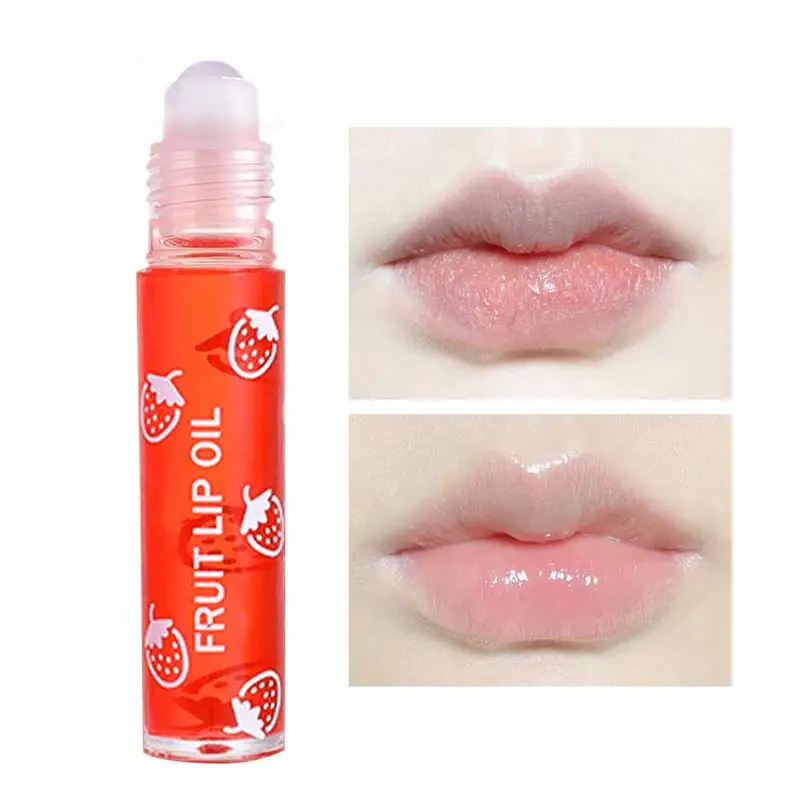 Bálsamo labial Roll-on de frutas, imprimación de maquillaje de labios, hidratante, transparente, brillo de labios hidratante de larga duración, cosméticos