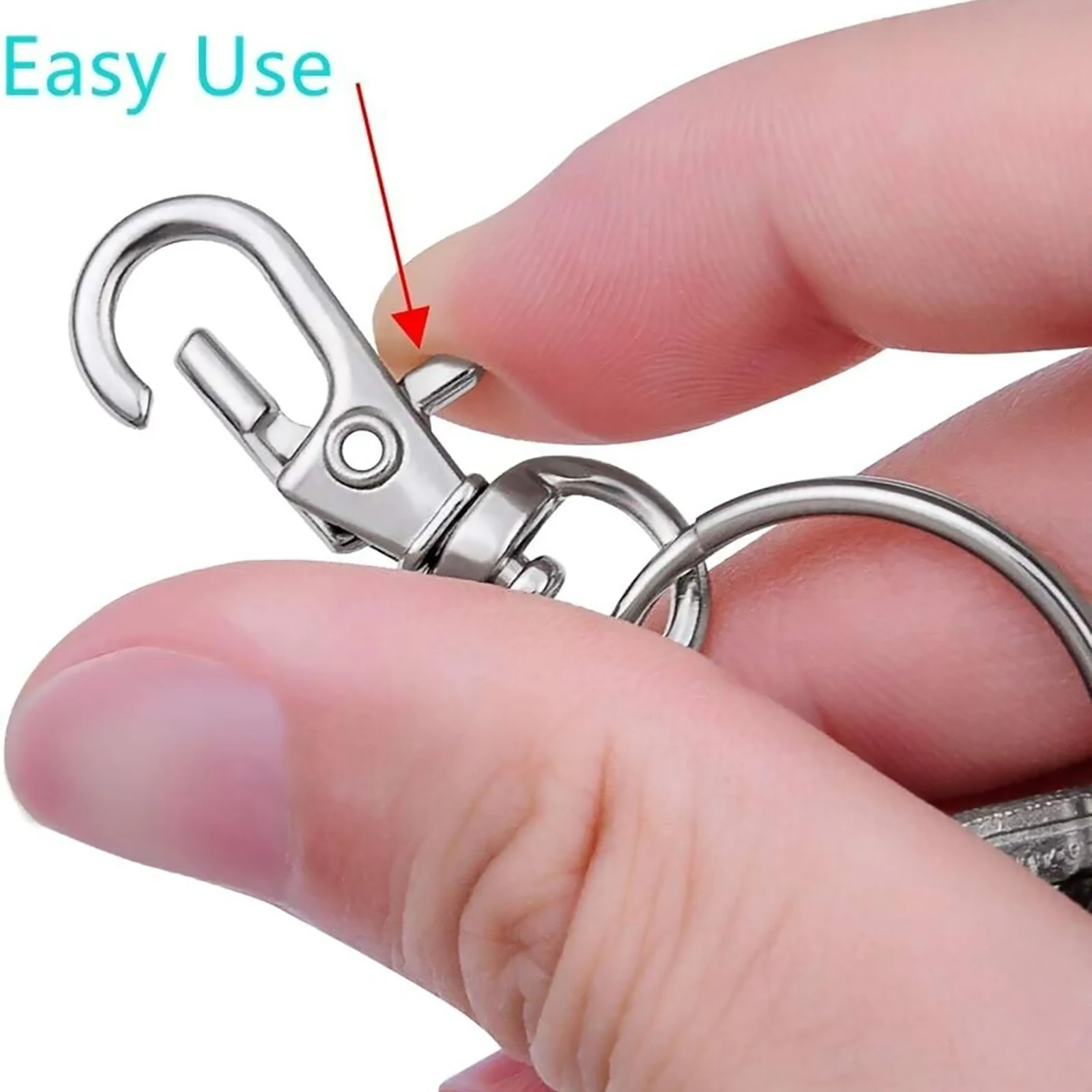 Metal Swivel Lanyard Snap Hooks, Split Key Rings, Chain Gancho, Chaveiro Making, DIY, 100Pcs