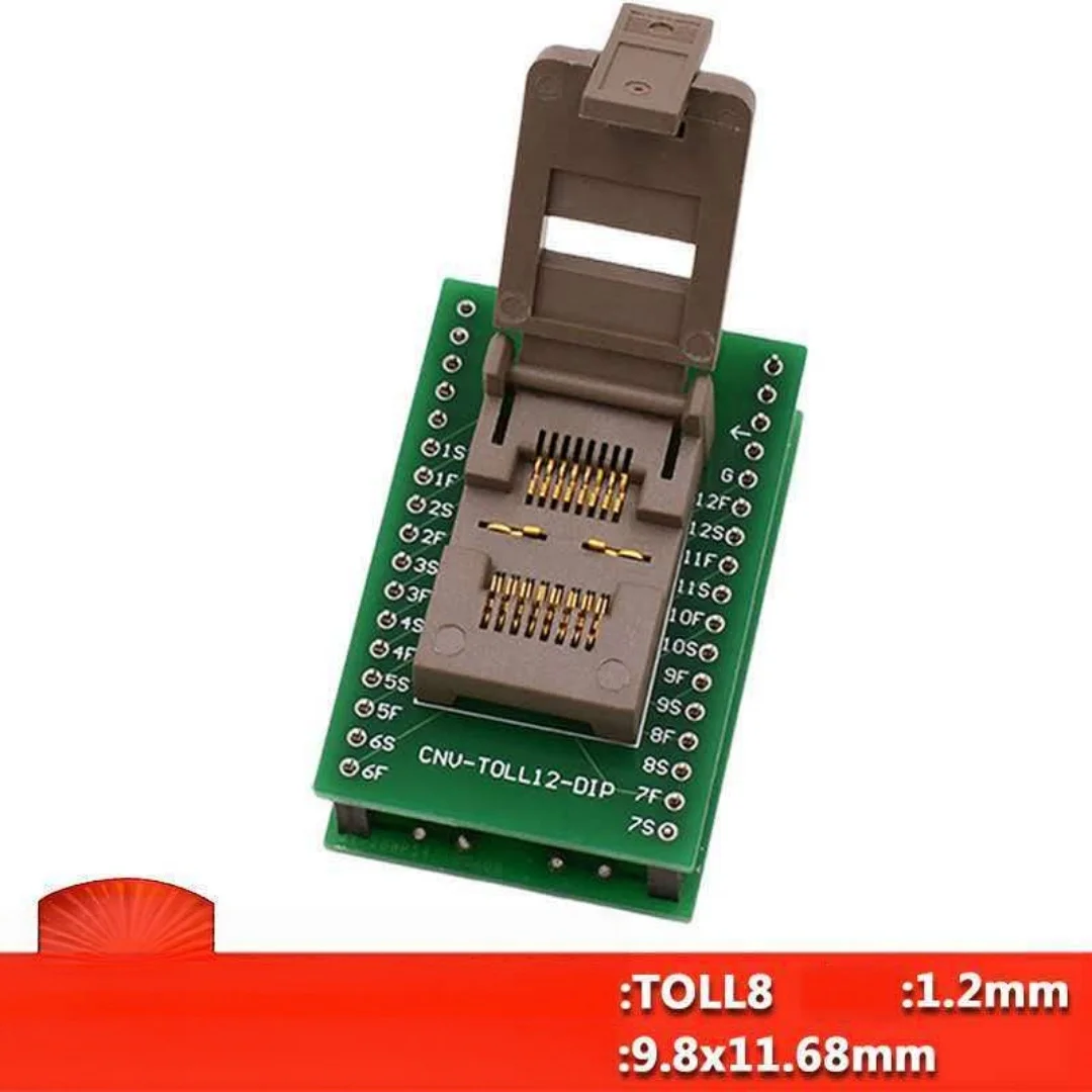Aging seat TOLL flip type Kelvin TOLL8 burning and writing seat test spacing 1.2mm adapter socket