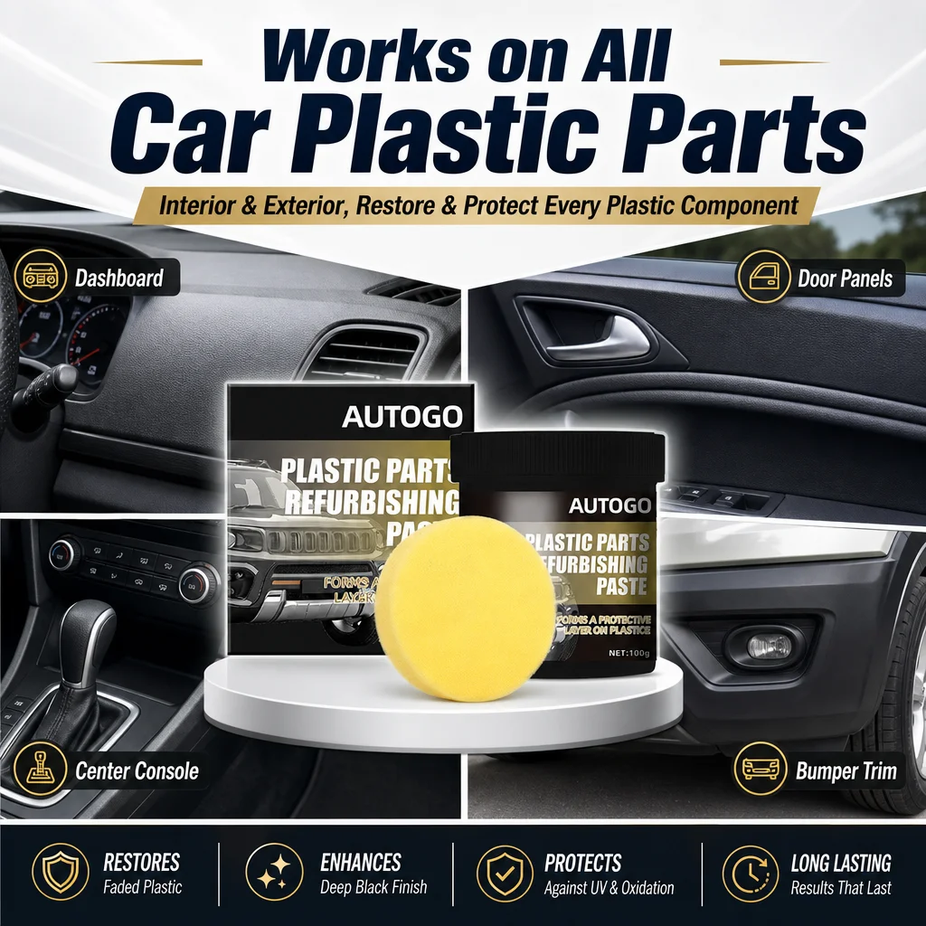 Trim Restorer Plastic - 自動車用プラスチック部品の補修用ペースト、革の修復剤、色あせたダッシュボードのトリムを再生、自動車内装用のアンチエイジング保護コーティング。