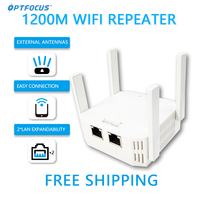 OPTFOCUS 2.4G 5G WiFi Repeater Dual Band 1200Mbps 5Ghz Signal Booster 4 Antennas Wi fi Amplificador Wireless Range Extender
