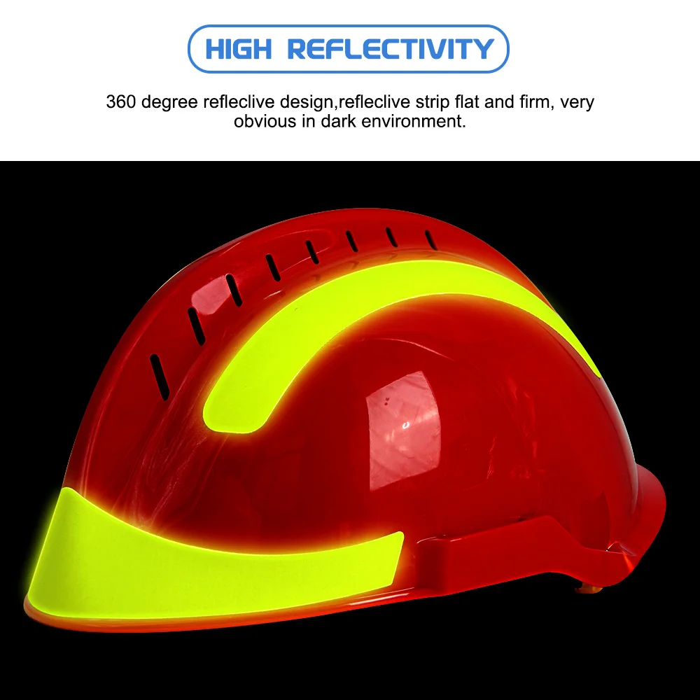 Emergency Rescue Helmet Fire Fighter Reflective Safety Helmets w/ Goggles Flashlight Stand Forest Rescue Construction ABS Helmet