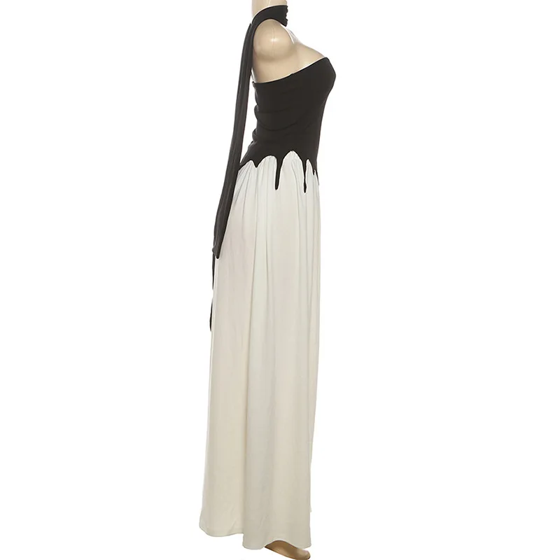 Conjunto Mujer Verano Falda Larga Irregular Strapless - usage example