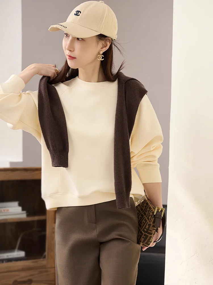 快適なアイラウンドネスウェットシャツ女性用ルーズロングスリーブ秋ファッショナブル多用途アンチエイジングレイジースレトップ