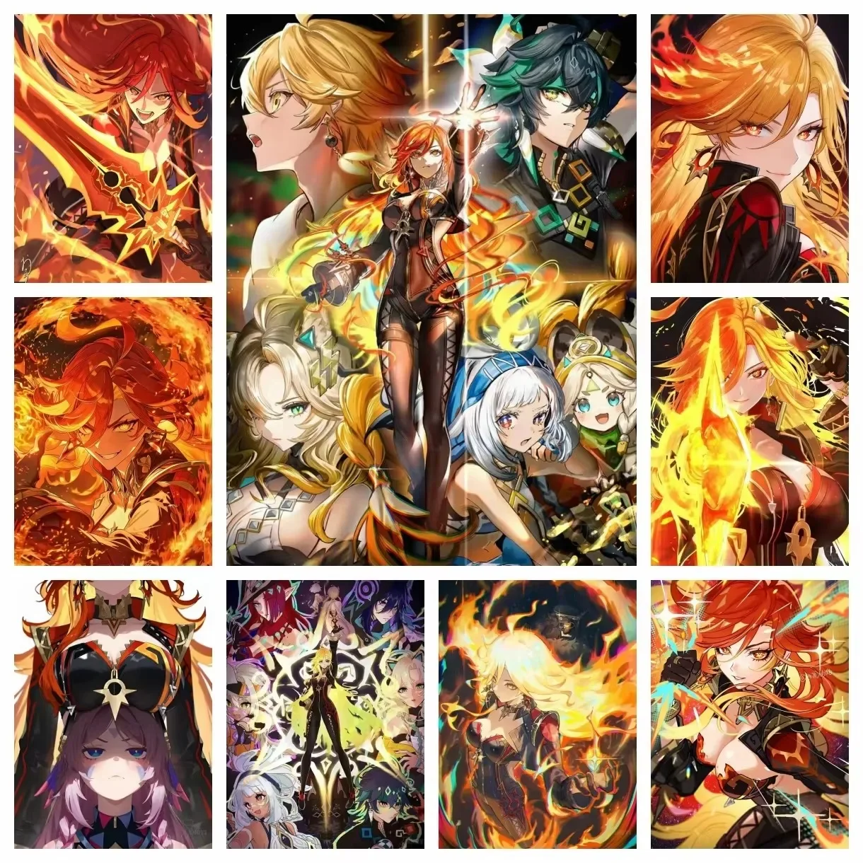 Oil Painting by Number Kit Genshin Impact God of Fire Mavuika Game Canvas Wall Art for Adults  Home Decor Gift