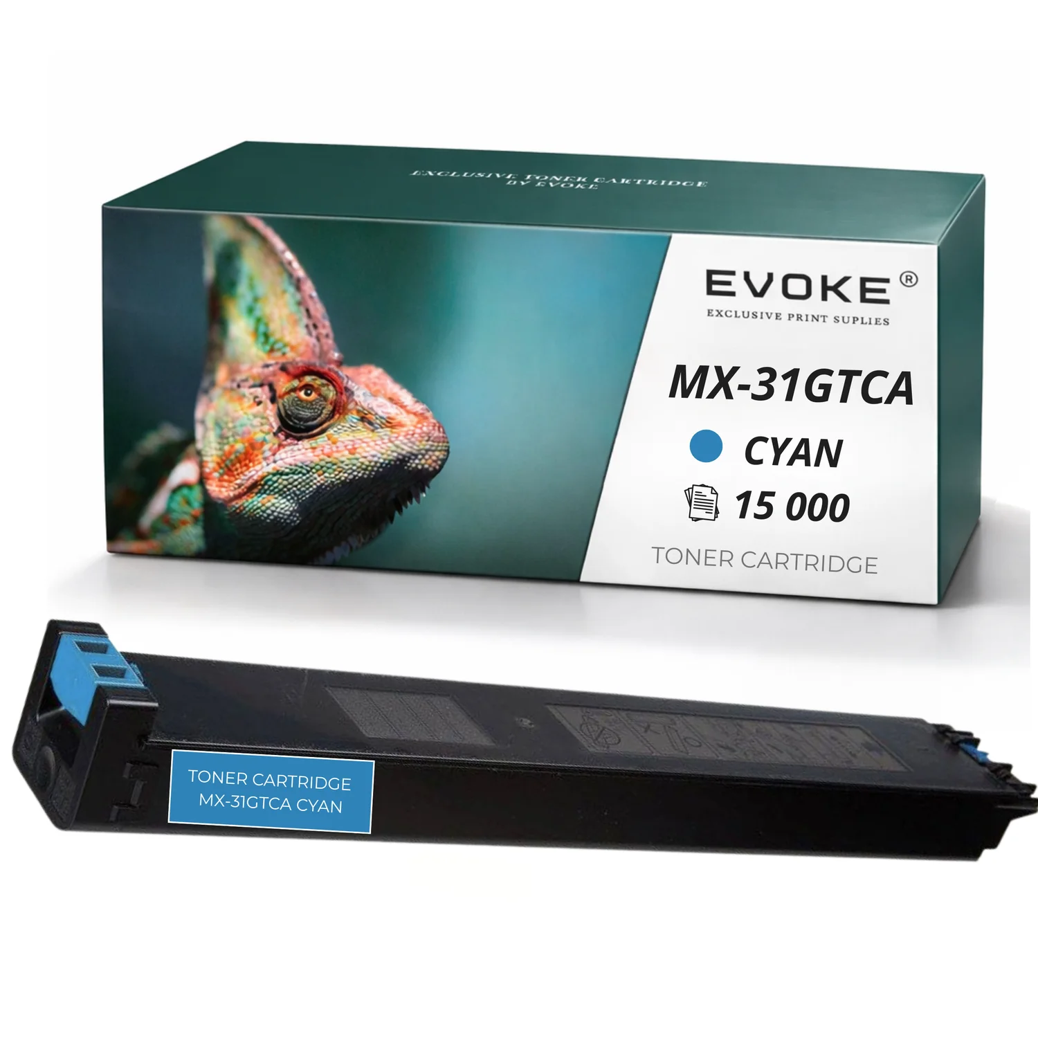 Evoke compatibele toner voor Sharp Mx31C Mx-31C Mx-31Gtca Mx31Gtca cyaan 15000 pagina's Mx-2301 Mx-2301N Mx-2600N Mx-3100N Mx-2600Nsp