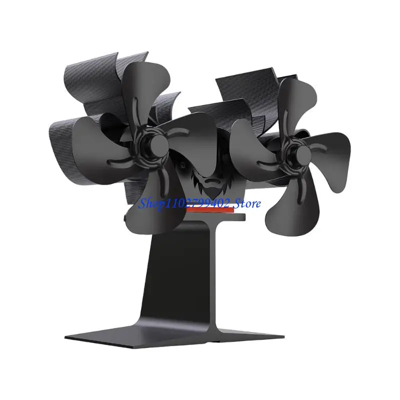 547F Heat Powered Stove Fan No Battery Required Double Head Fireplaces Fan Enduring