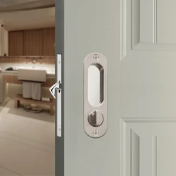 WC Red and Green Indication Lock, Kitchen Indoor Wooden Door, Toilet Sliding Door, Lock Hook, American Mobile Door Lock, Black
