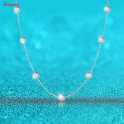 Smyoue 3-5mm Bubbles All Moissanite Diamond Necklace for Women D Color Female Party Pendant 100% 925 Sterling Silver Wholesale