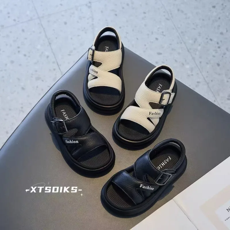 

Children's Sandals Fashion Boys' Summer Middle and Small Children's Soft Sole Baby Anti Slip Open Toe Beach Shoes Zapatos Niña