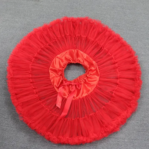 Imagen 2 del producto Enagua de tul plisada en capas para mujer, tutú hinchado para fiesta, falda de Cosplay, cintura elástica, faldas de baile de Ballet de princesa, enagua