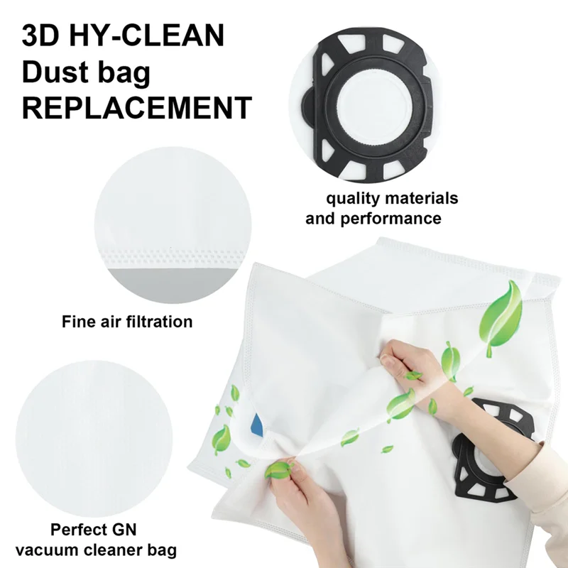 

RMWIN-15 шт. мешки для пылесоса Karcher WD4 WD5 WD6 WD5P WD6P MV4 MV5 MV6, большие мешки для пыли с щеткой для чистки