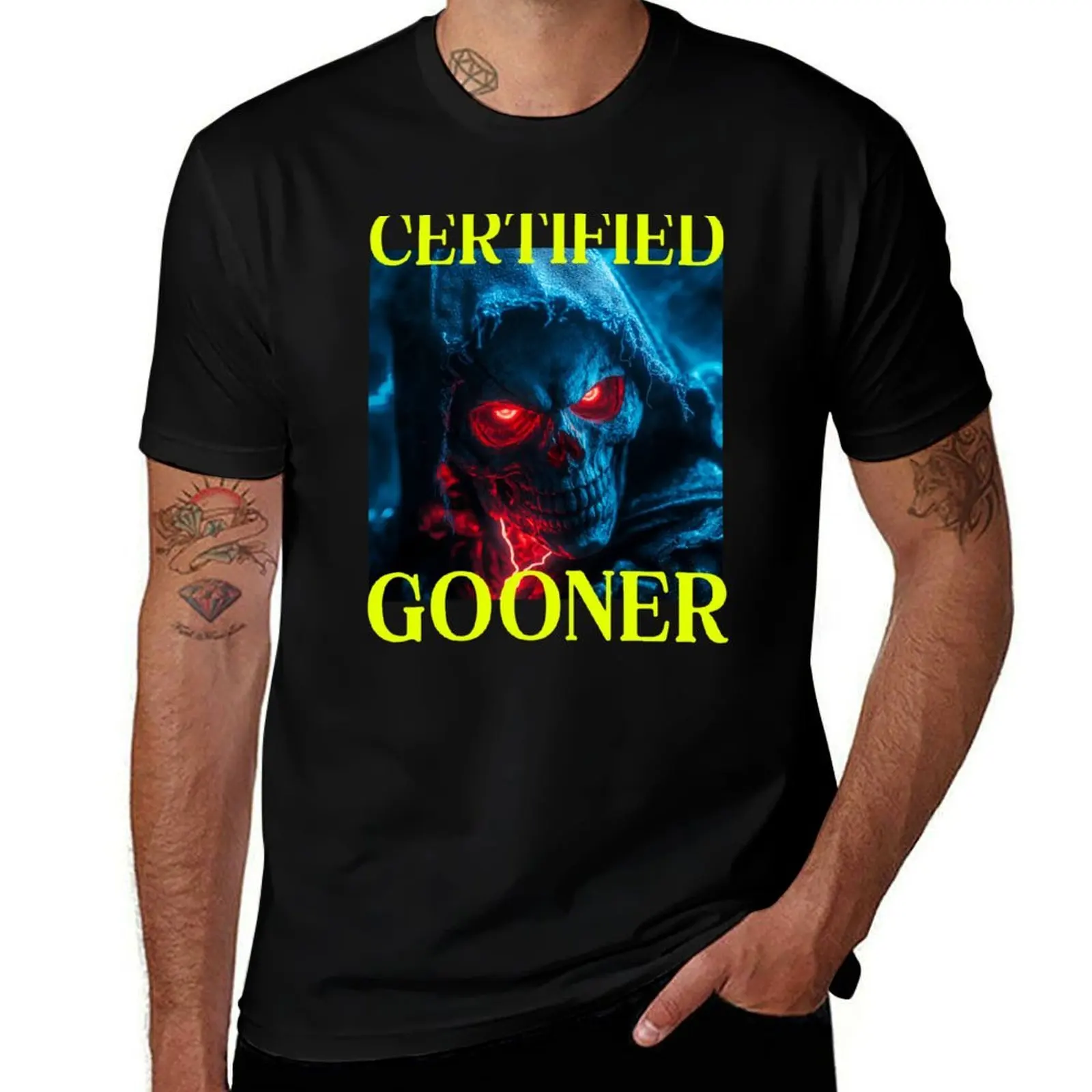 

man Meme cotton Hard Gooner Oddly t t graphic Skeleton mens shirts T-Shirt Specific Certified shirts