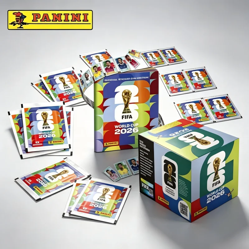 Boîte d'autocollants officiels Panini Coupe du Monde FIFA 2026 – Autocollants de collection Messi, Mbappé, Haaland, Yamal pour les fans de la Coupe du Monde – Cadeau