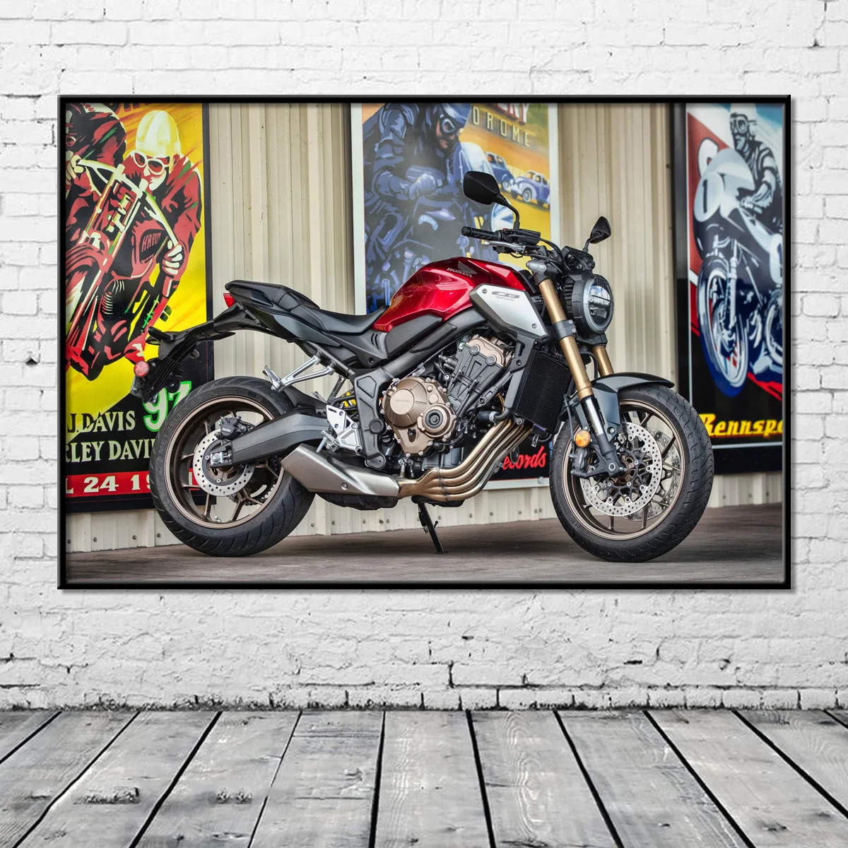 Superbikes Honda CB650R 4K Side View Motorcycle Modern Wall Art Posters and Prints Canvas Paintings for Home Living Room Decor