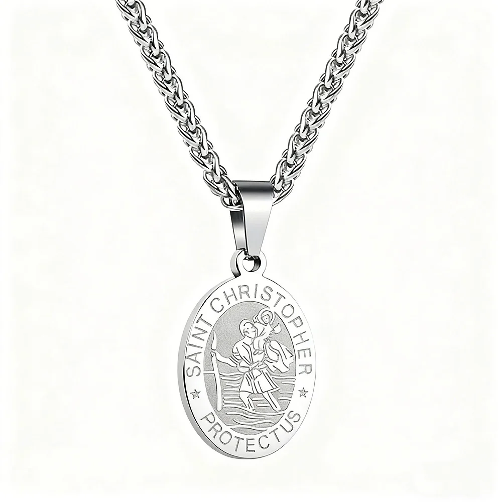 Einfache Herren-Halskette mit quadratischem silberfarbenem Edelstahl-Anhänger, Retro-Schlangenkette, Hip-Hop-Schmuck, Damen-Halskette, Accessoire – Detail 2