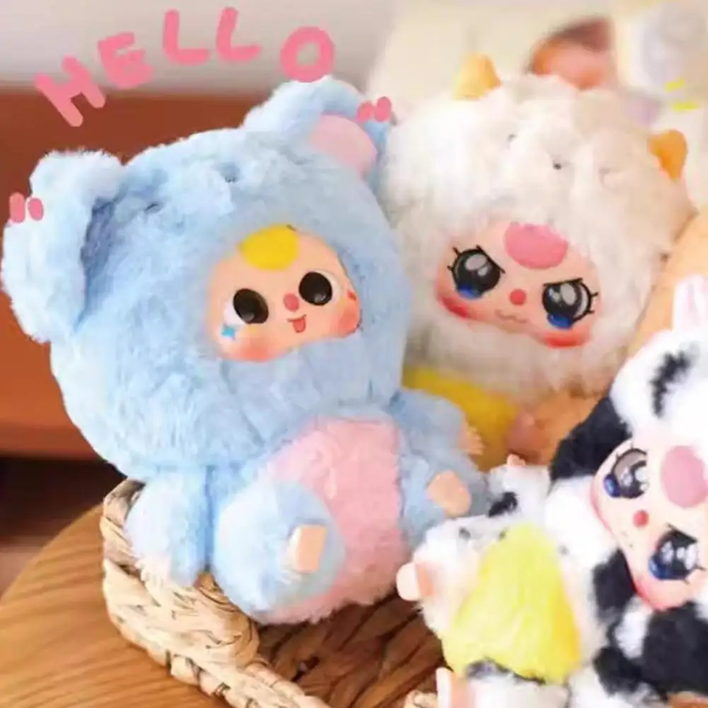 1Pcs Plush Doll Blind Box Baby Three Chinese New Year Animal Vinyl Doll Kawaii Room Collection Decoration Doll Surprise Gifts