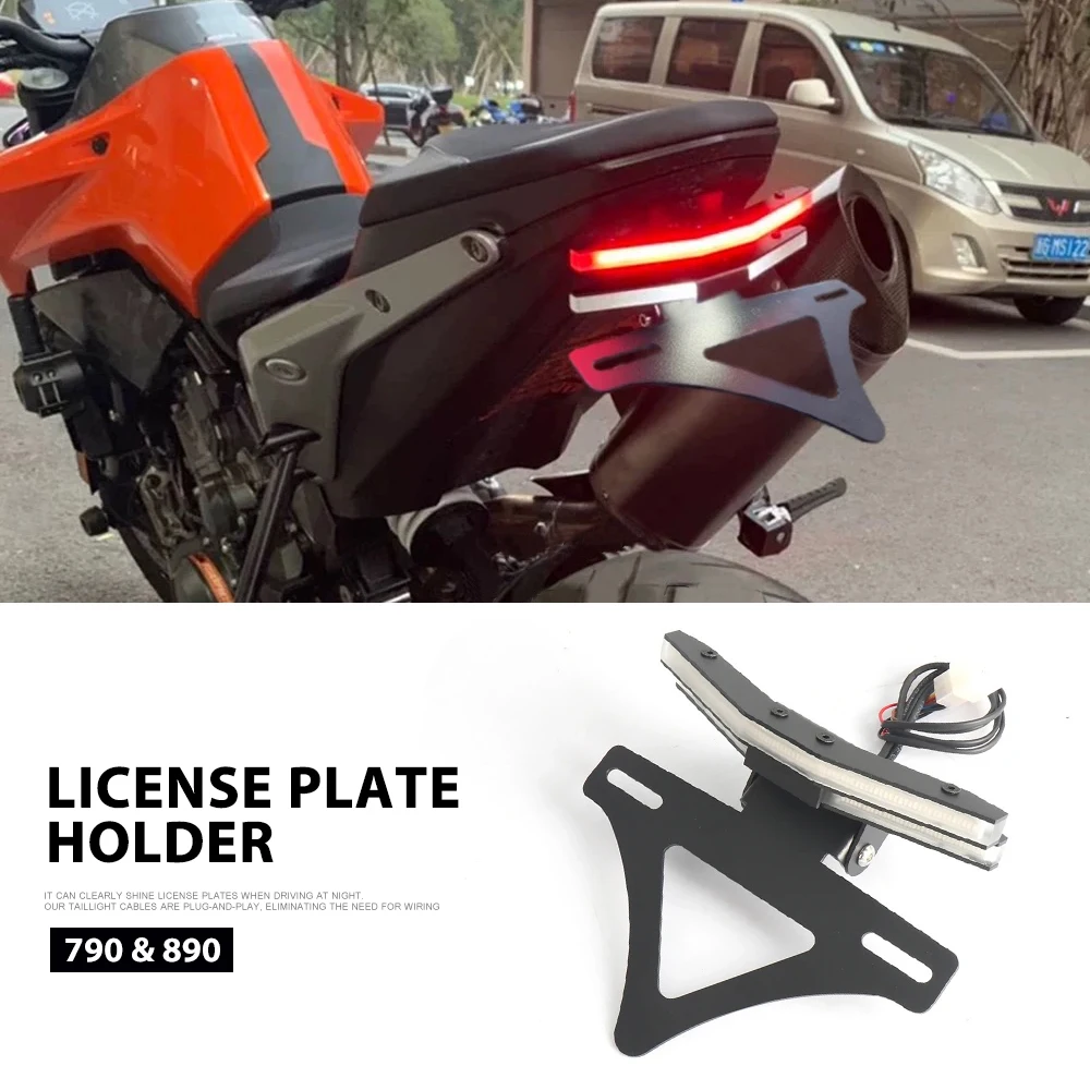 

2018-2025 2024 For 890 Duke 790 DUKE 890 Duke 790 Motorcycle License Plate Holder Fender Eliminator Registration Bracket Kit