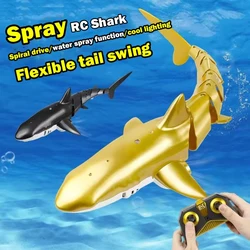 Smart Rc Shark whale Spray Water Funny Toy Remote Controlled Boat ship Submarine Robots Fish Electric Toys for Boys Children