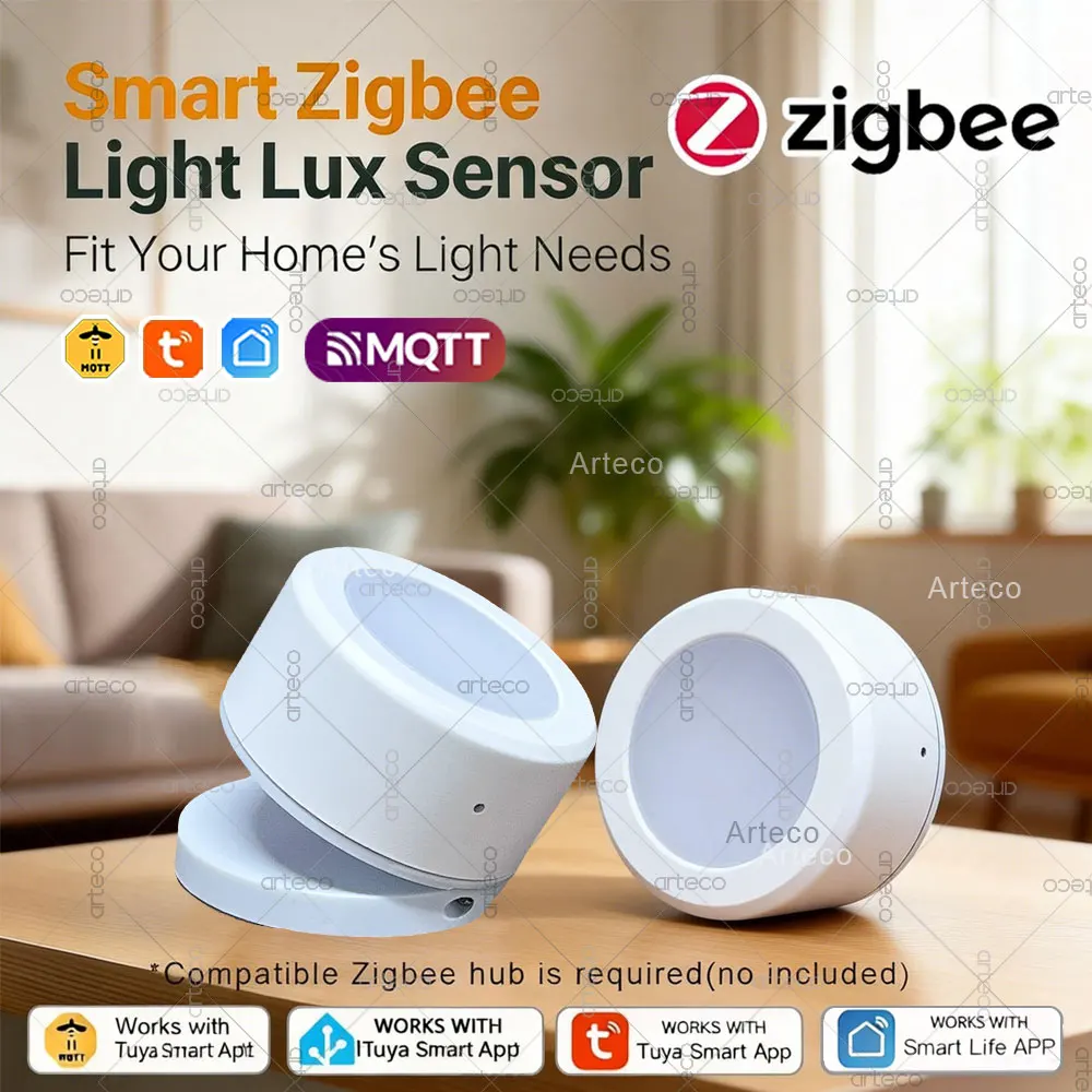 

Датчик освещенности ZigBee, датчик яркости, детектор освещения для домашней автоматизации с поддержкой 2MQTT и подключением к устройствам Tuya Smart Life