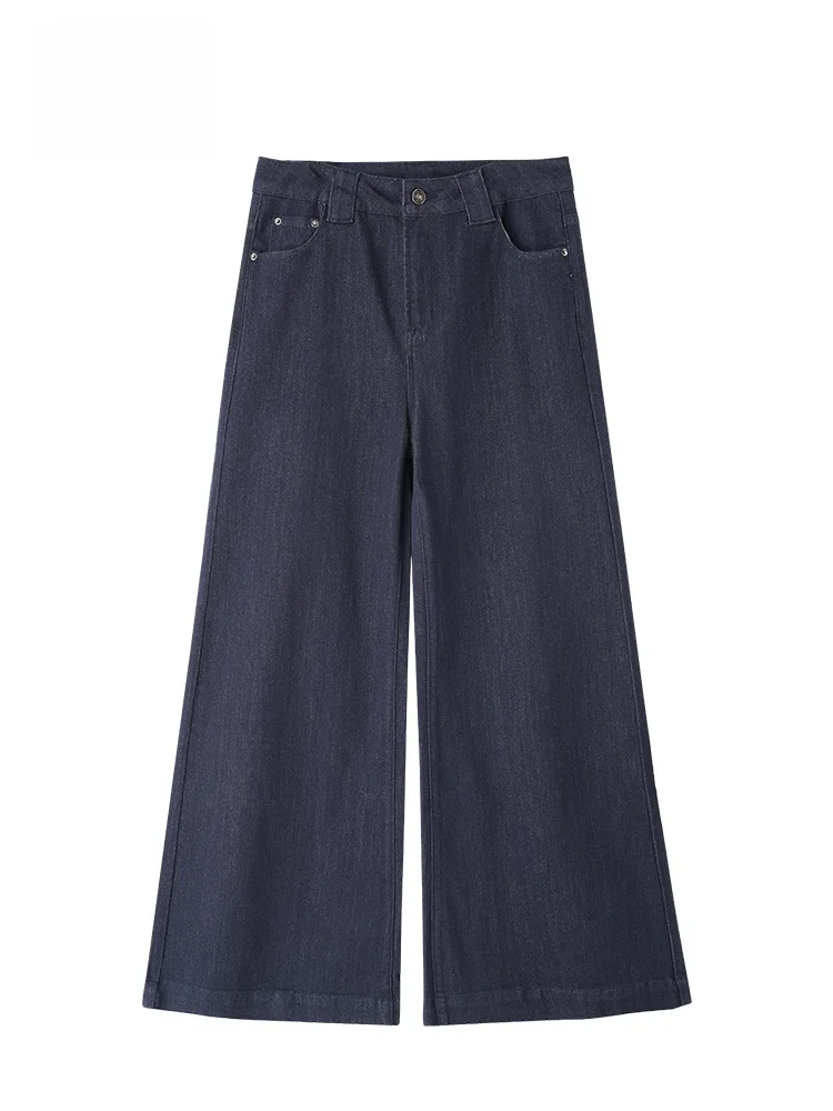 

Джинсы GOFAR в стиле ретро, женские, свободные, широкие, расклешенные, повседневные, с высокой талией, на молнии, однотонные, удобные, дышащие, из хлопка