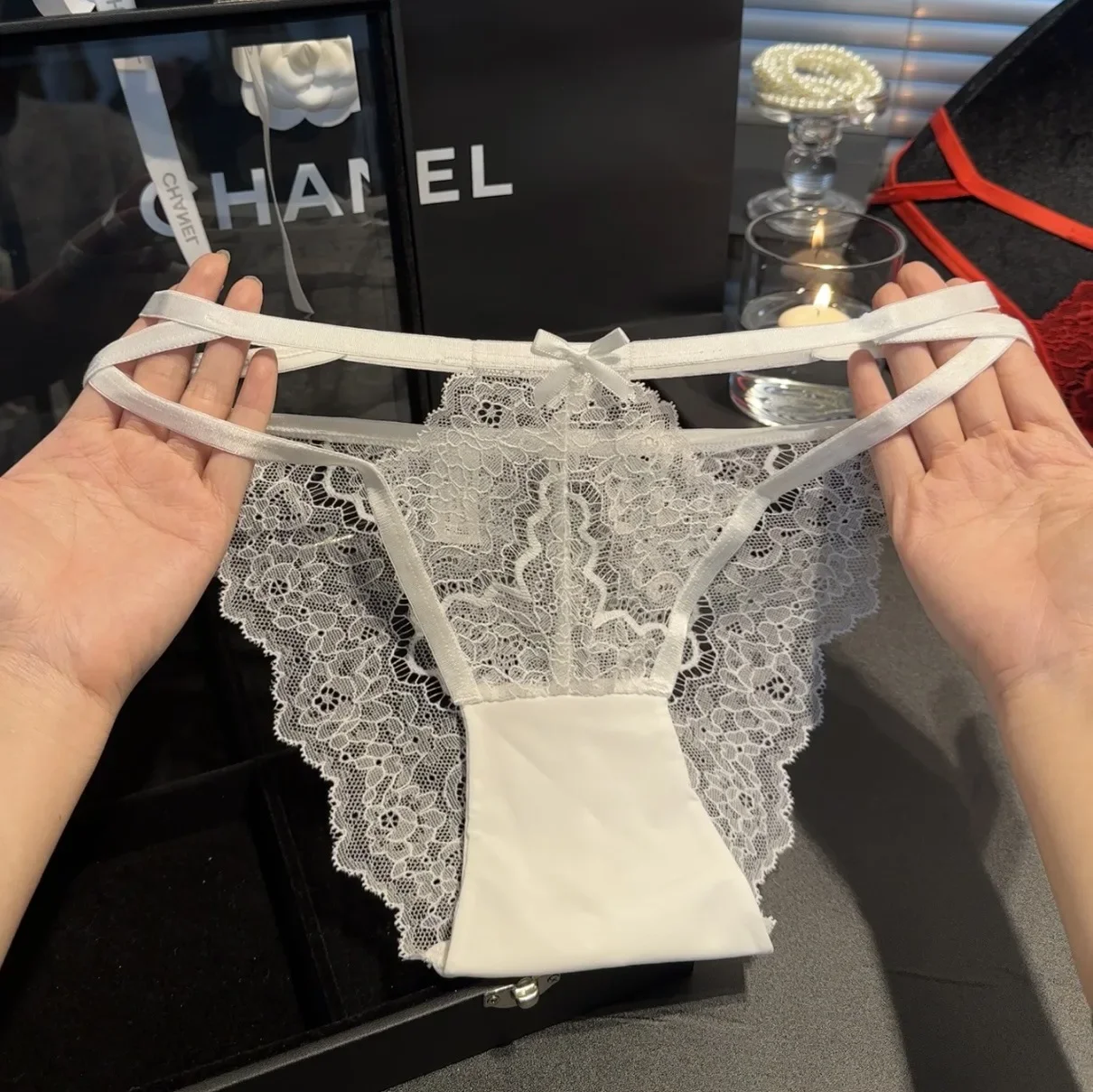 Delicate Embroidery Lace Sexy Women‘s Udnerwear Low Waist Cotton Crotch Hollow Out Panties Thin Soft Seamless Briefs Lingerie