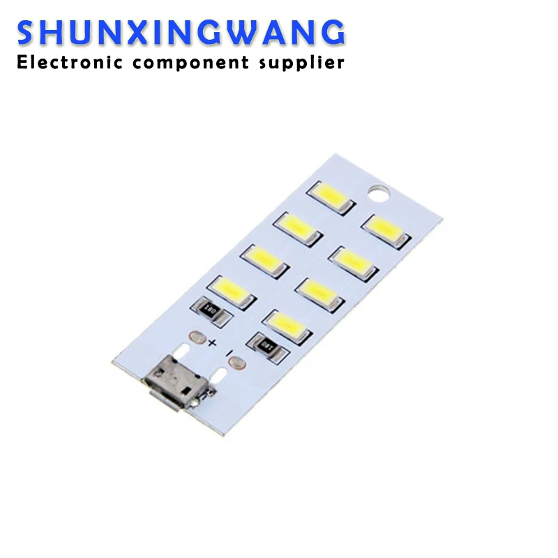 high quality 5730 smd 5V 430mA~470mA White Mirco Usb 5730 LED lighting panel USB mobile light Emergency light night light