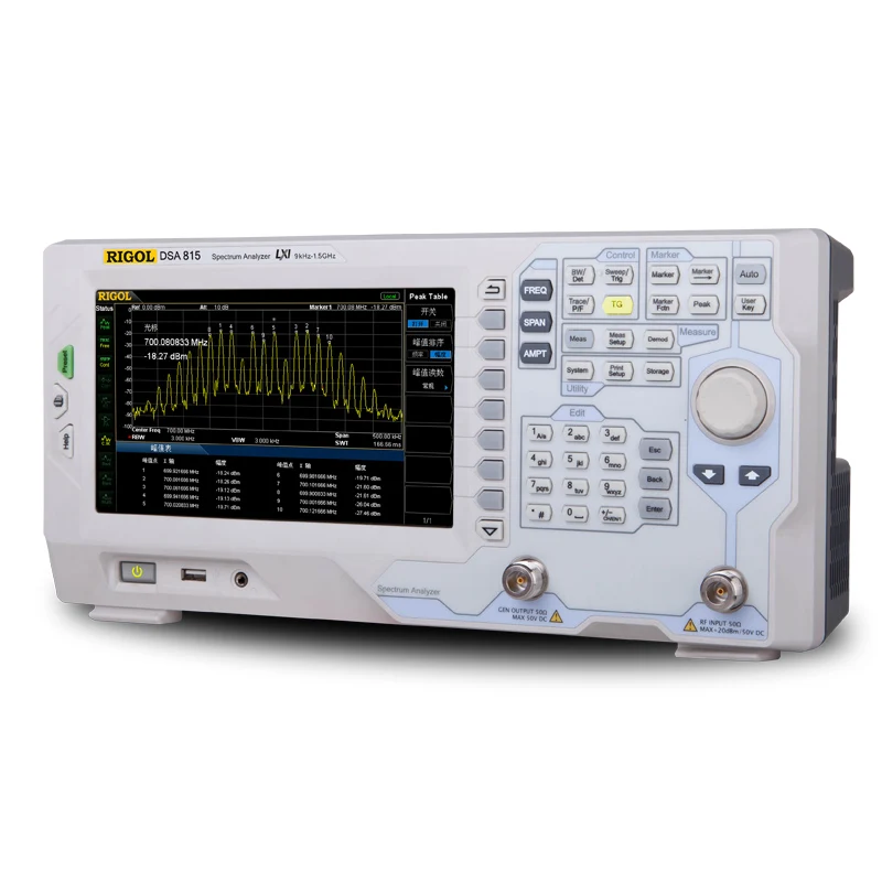 Analizador de espectro de tipo barrido RIGOL DSA815 DSA815-TG, 9kHz a 1,5GHz, resolución de 10Hz a 1MHz, ancho de banda para componentes electrónicos