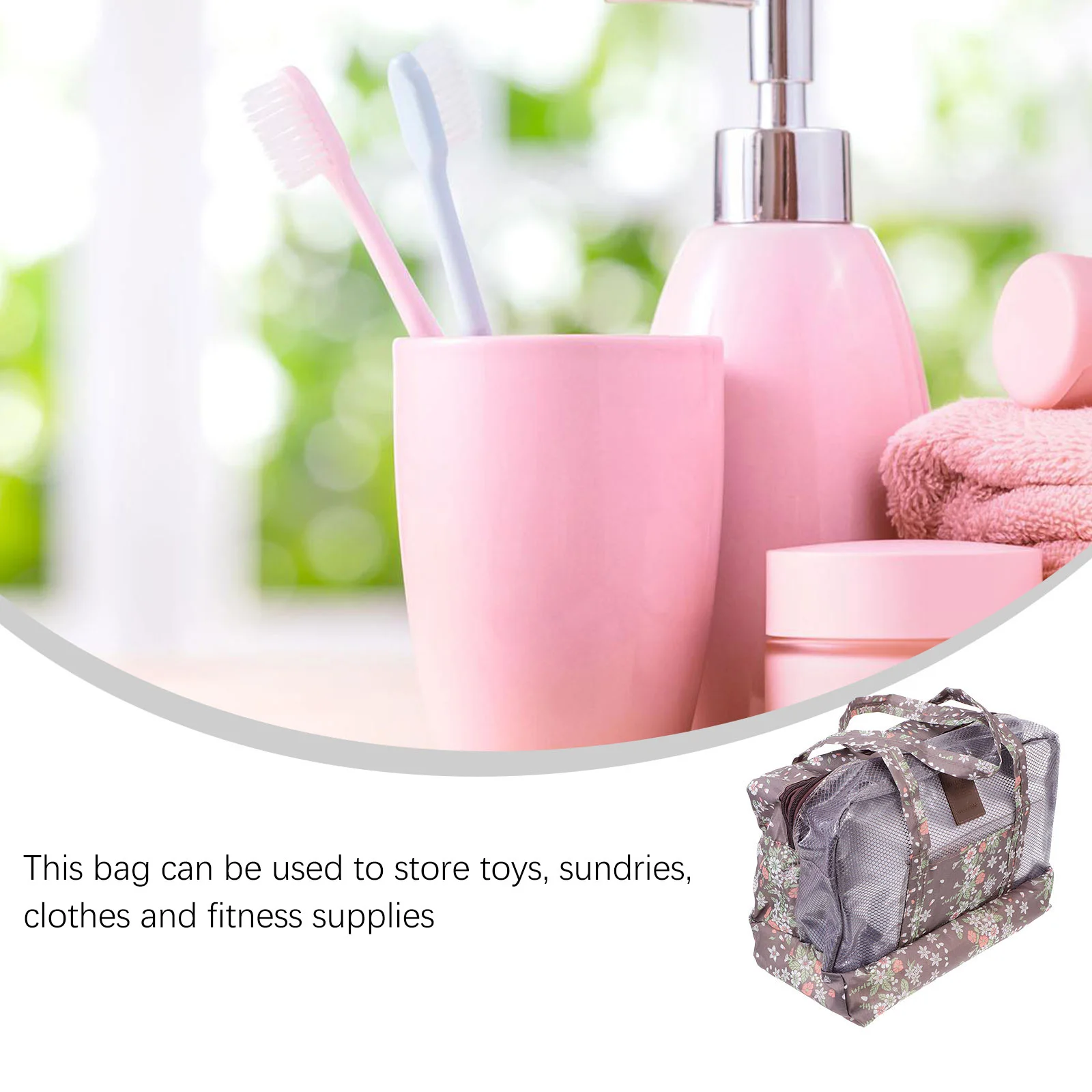 1 قطعة حقيبة التخزين مقاوم للماء متعددة الأغراض حقيبة شاطئية قابلة للطي مقاومة للاهتراء صندوق تخزين ملابس الحقيبة خفيفة الوزن حمل الرطب الجاف #1