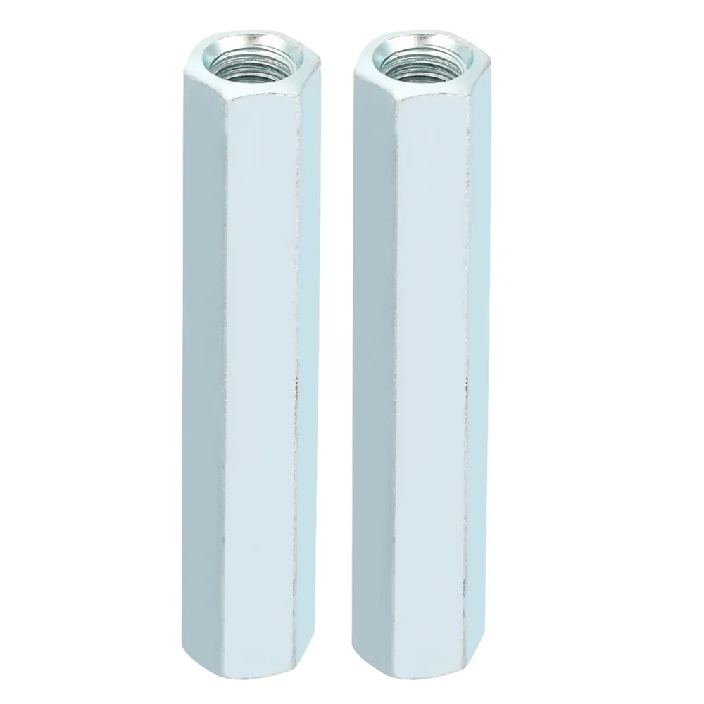 2pcs Long Threaded Bar Hex Coupling Nuts Continuous Thread Long Rod Nuts Studding Connectors Industrial Fastening
