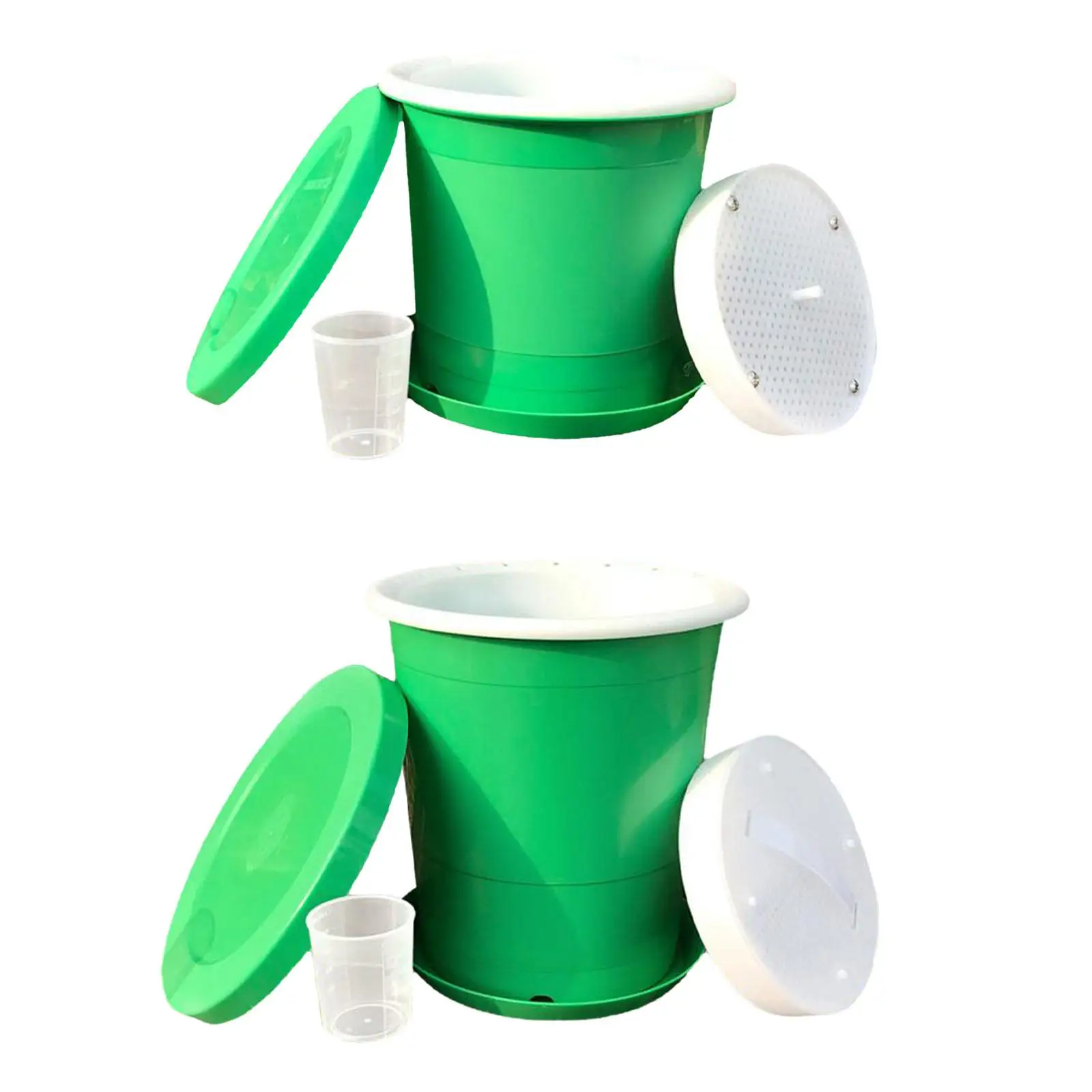 

Seedling Starter Tray Large Capacity Easy Use Double Layer Inner Pot Versatile Green Grower Sprouting Container for Wheat Bean