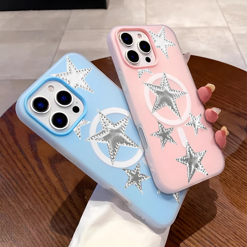 

Jelly Magnetic Cool Stars Phone Phone Case For iPhone 16 15 14 13 12 11 Pro XS Max 7 8 Plus MINI Y2K Phone Case