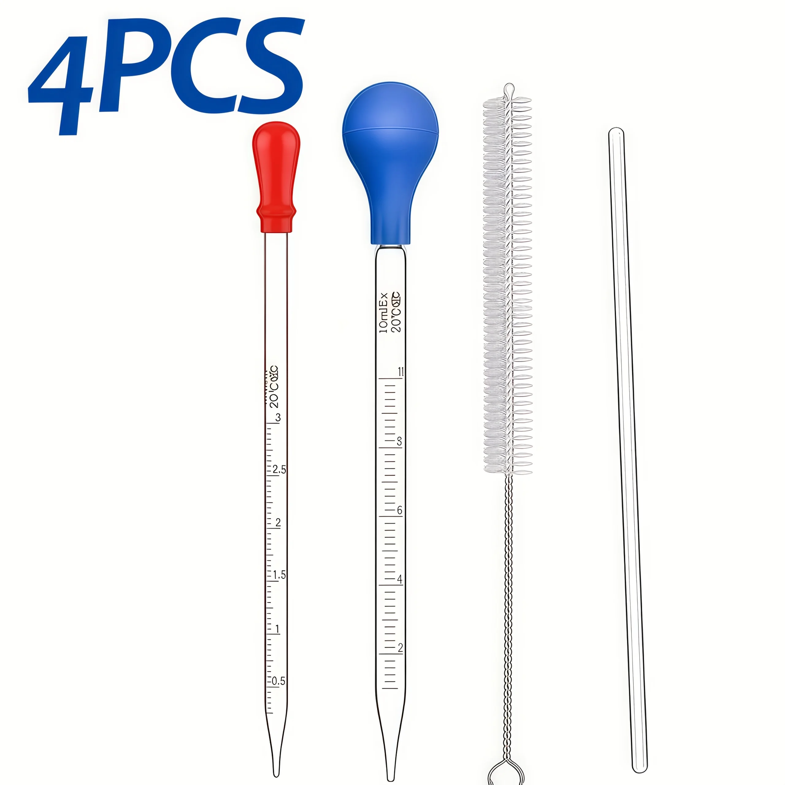 Glas-Pipette, Glas-Tropfer 3ML/10ML mit Glas-Rührstab, Reinigungsbürste 2 Stück/4 Stück – Detail 3