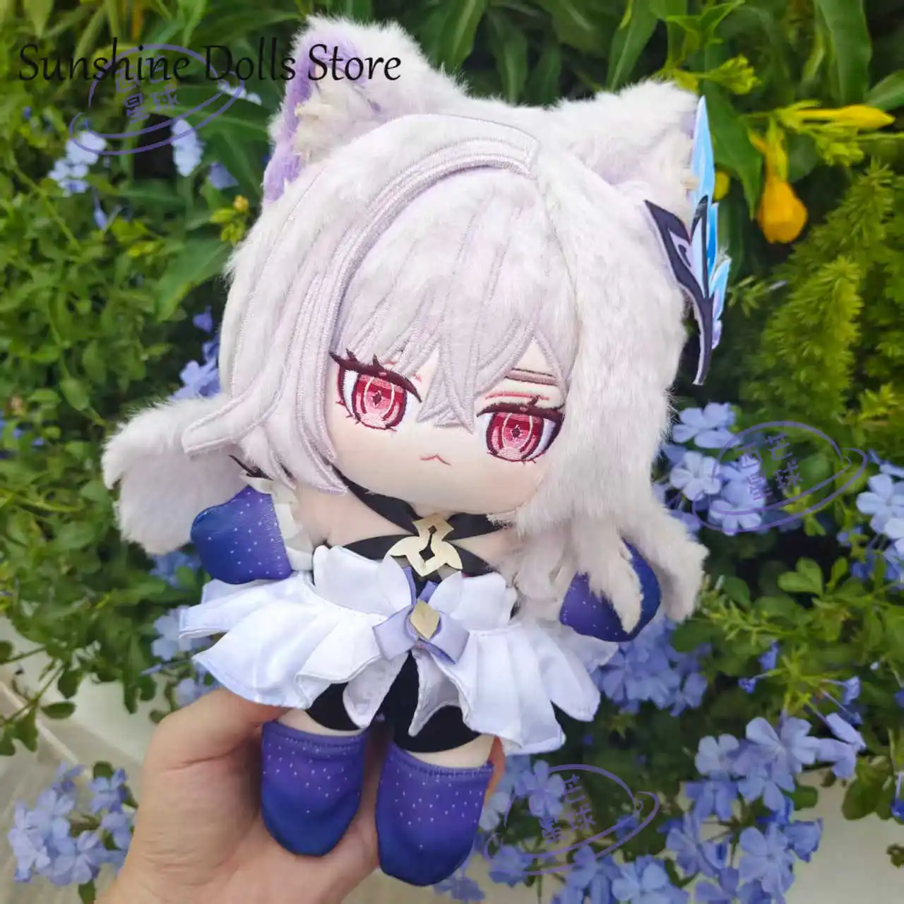 

Игра Genshin Impact Skirk Cat, плюшевая кукла, обычное тело, платье для косплея, кавайная одежда из кроличьей шерсти, плюшевые игрушки 20 см, рождественский подарок