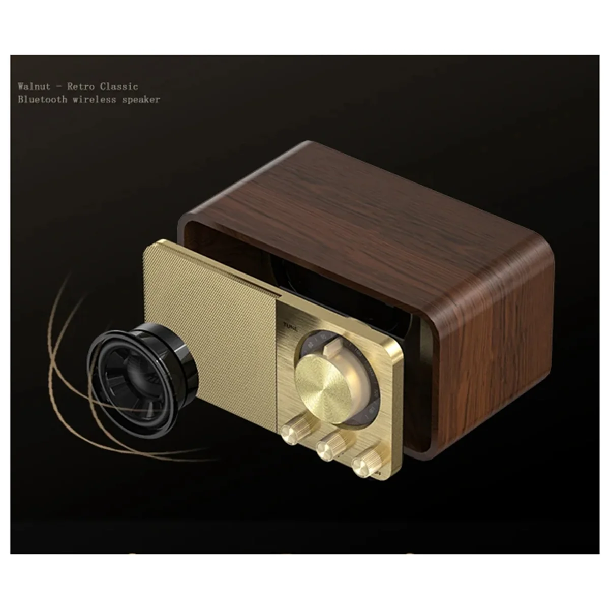 

Portable Retro FM Radio Solid Wood Vintage Radio Receiver Wireless Subwoofer Bluetooth Speaker Sound Box