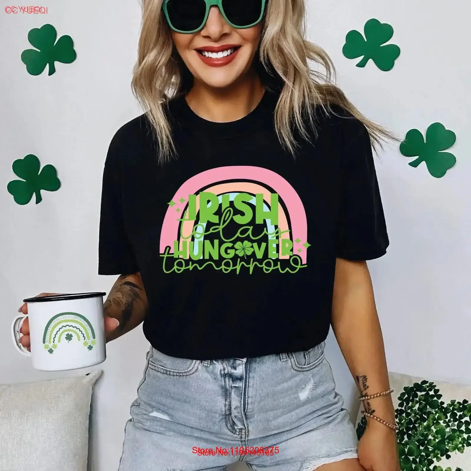 

Футболка Irish Today Hungover Tomorrow на день Святого Патрика, трилистник St Paddys, винтажная стираная футболка с рисунком, дышащая, слегка для дома