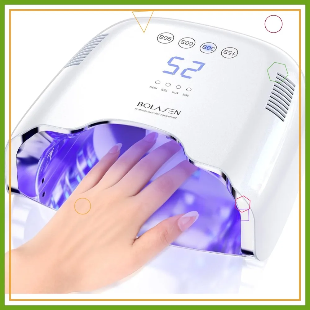 Cordless Rechargeable UV Nail Lamp - 54W Portable LED Dryer for Gel Nails, Fast Curing with Metal Base & Reflector