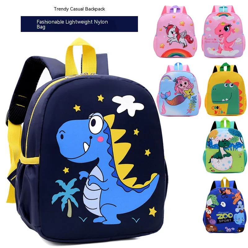 Kindergarten Schoolbag Cartoon Small Animal 1-6 Years Old Boys Small Dinosaur Shoulder Bag Small Students Cartoon Schoolbag